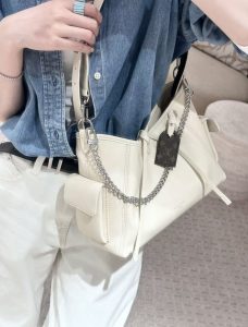 neutral outfit with structured affordable bag