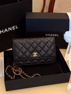 chanel classic flap black caviar leather