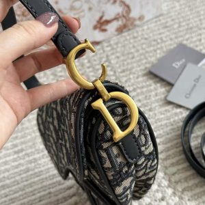 dior saddle bag hardware close up