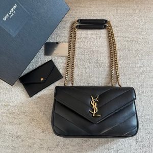 ysl loulou black leather handbag