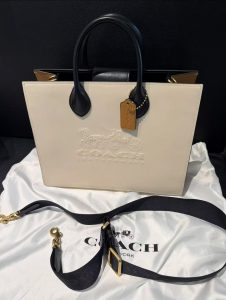 structured leather tote bag for office wear