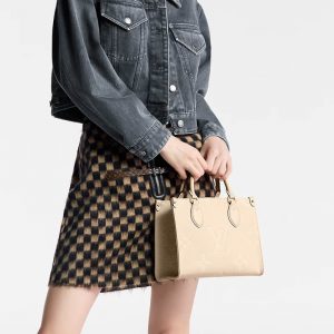 beige leather tote bag